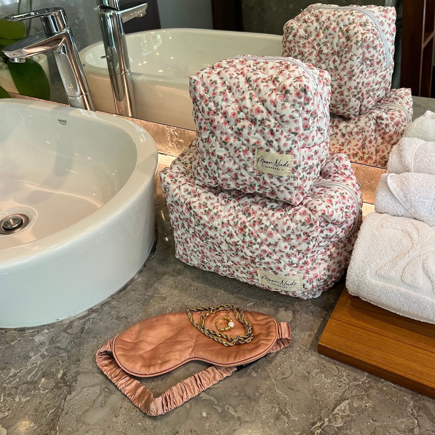 Peony Large Makeup Bag